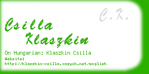 csilla klaszkin business card